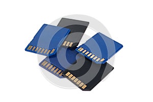 SD cards isolated on white