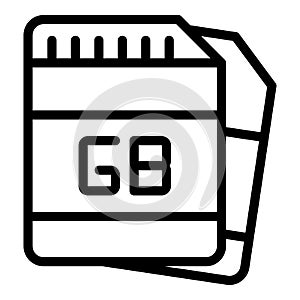 Sd gb icon outline vector. Data megabyte