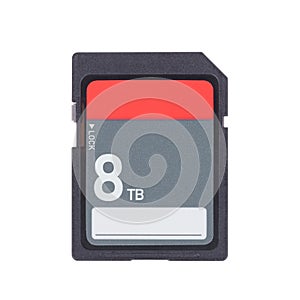 Memory card isolated on white background - 8 Terabyte photo