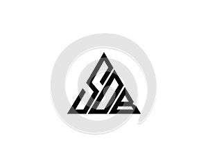 SDB Letters Initial Triangle Logo Design