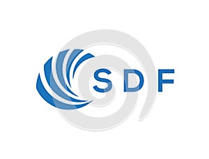 SDF letter logo design on white background. SDF creative circle letter logo