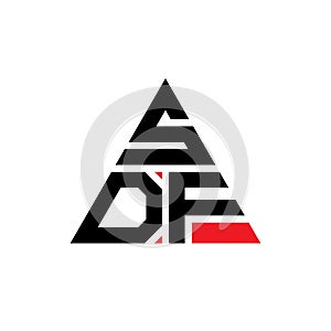 SDF triangle letter logo design with triangle shape. SDF triangle logo design monogram. SDF triangle vector logo template with red