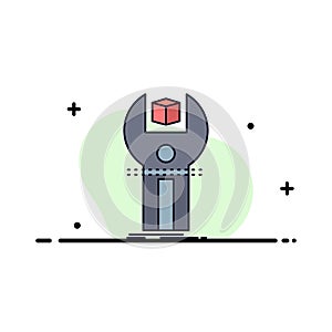 SDK, App, development, kit, programming Flat Color Icon Vector