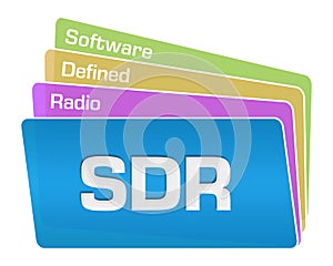 SDR - Software Defined Radio Text Colorful Squares Stack