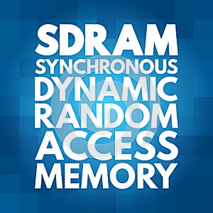 SDRAM - Synchronous Dynamic Random-Access Memory acronym, technology concept background