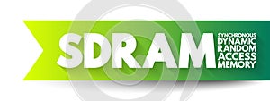 SDRAM - Synchronous Dynamic Random-Access Memory acronym, technology concept background