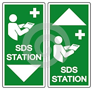 SDS Station Symbol Sign, Vector Illustration, Isolate On White Background Label .EPS10