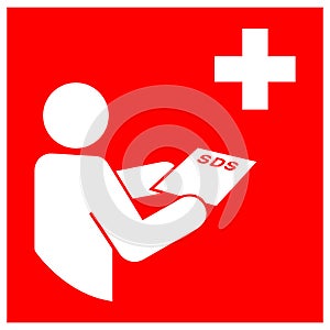 SDS Station Symbol Sign, Vector Illustration, Isolate On White Background Label .EPS10