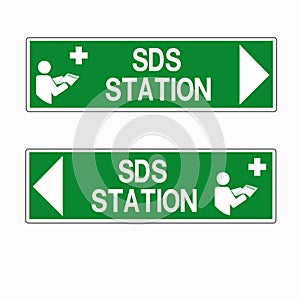 SDS Station Symbol Sign, Vector Illustration