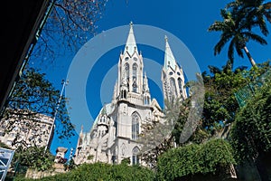 Se Cathedral in downtown Sao Paulo in Brazil