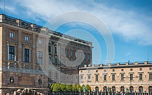 SE edge of Royal Palace looking NW from Skeppsbron quay, Stockholm, Sweden photo