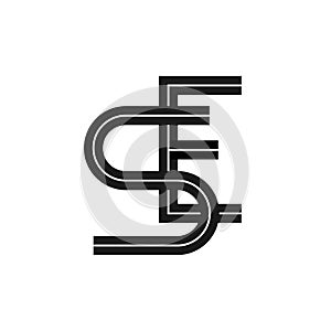 SE Letter bold style logo template.
