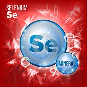 Se Selenium Vector. Mineral Blue Pill Icon. Vitamin Capsule Pill Icon. Substance For Beauty, Cosmetic, Heath Promo Ads