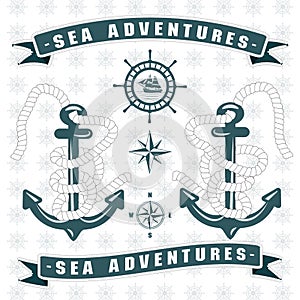 Sea Adventures anchor logo with rope around