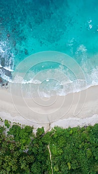 Sea aerial view,Top view,amazing nature background.The color of
