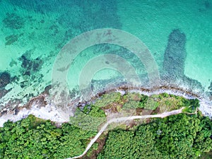 Sea aerial view,Top view,amazing nature background.The color of