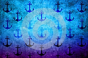 Sea anchor on a blue background