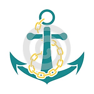 Sea anchor with chain icon