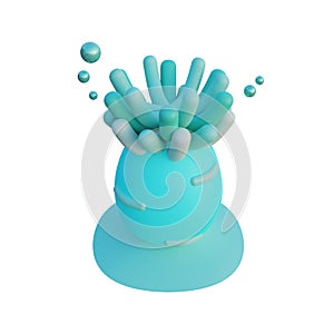 Sea Anemone 3D Rendering Illustration