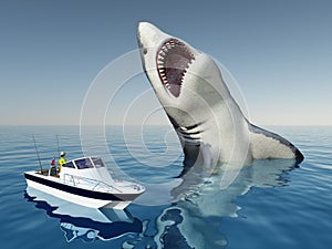 Sea Angler and the Megalodon Shark