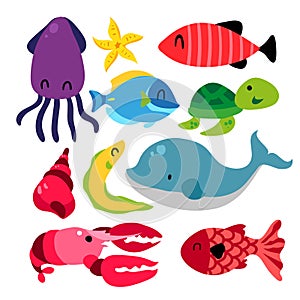 Sea animals collection