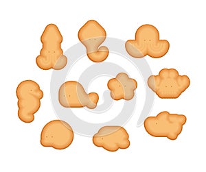 Sea animals cracker shape set. fish shaped cookies