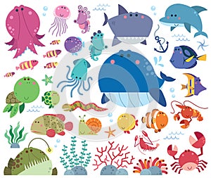 Sea animals set