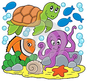 Sea animals thematic image photo