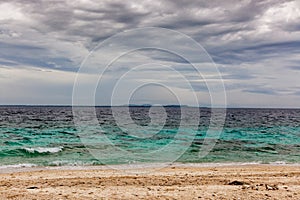 Sea at Balicasag island near Bohol in.