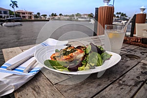 Sea bass, broccoli and a spring salad dinner