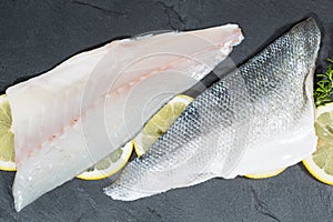 Sea bass fillets