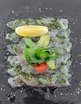 Sea bass sashimi