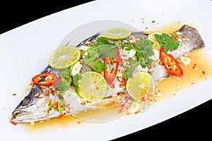 Sea Bass with spicy sauce