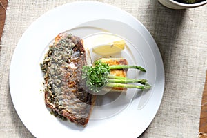 Sea bass steak
