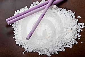 Sea bath salt with lavender sticks