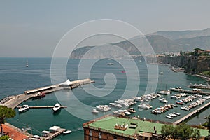 Sea bay, port and yacht marina. Sorrento, Italy