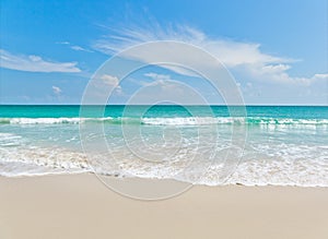 Il mare Spiaggia cielo blu sabbia il sole luce del giorno punto di vista progetto cartoline un calendario 
