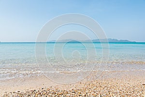 Sea beach blue sky and sunlight relaxation landscape