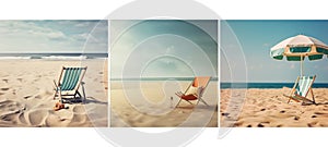 sea beach chair on sand background texture