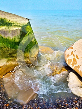 Sea and beach with rocks