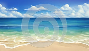 Sea beach. Sand and wave. vector background photo