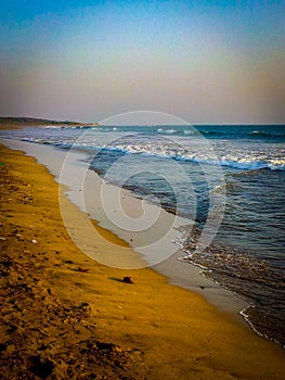 Sea beach view near Somnath in India. Beach side view in India