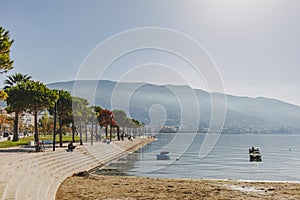 Sea and beach of Vlore city, Albania.