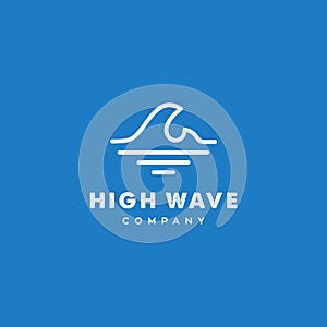 Sea beach waves tide logo icon in trendy linear line outline style illustration