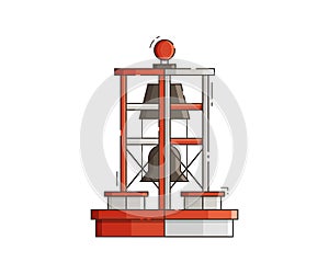 Sea Bell Buoy Vector Illustration