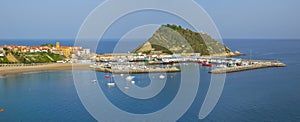 Sea Biscay and Gipuzkoa coast in the harbor of Getaria.