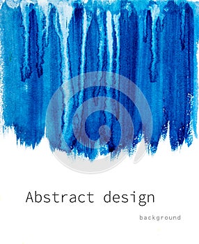 Sea blue watercolor flow for design page.