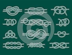 Sea boat rope knots vector illustration marine navy cable natural tackle sign