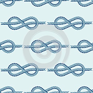 Sea boat rope knots vector illustration seamless pattern marine navy cable natural tackle sign