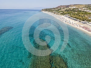 Sea bottom seen from above, Zambrone beach, Calabria, Italy.